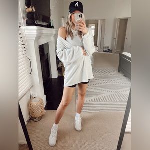 Two piece ribbed crop & oversized tee set